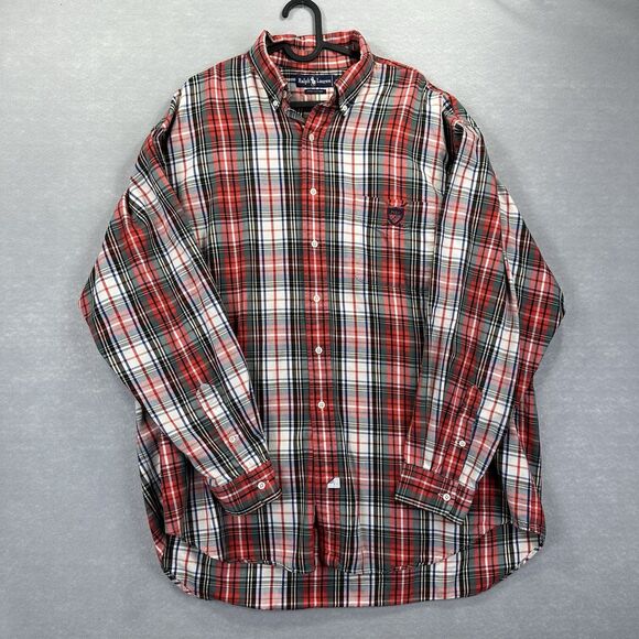 Ralph Lauren Men’s XL Golf Logo Embroidered Long Sleeve Plaid Button Down Pocket - Picture 4 of 11